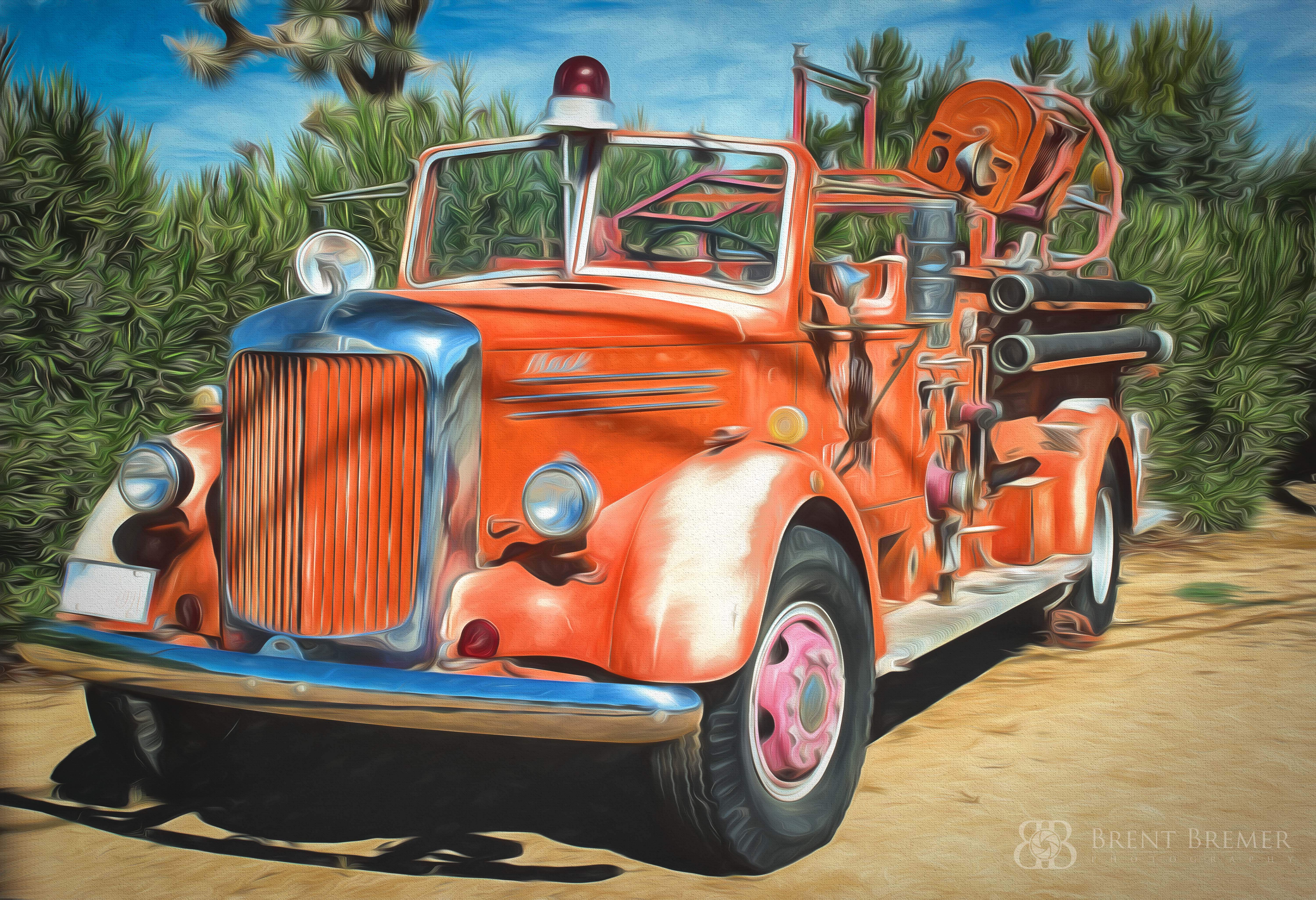 Desert Fire Truck Art